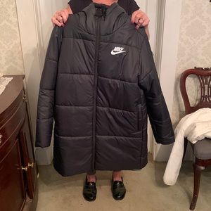 Black Nike 3/4 Length Puffer Jacket